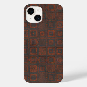Coque Pour iPhone 14 Carrés métalliques rouillés