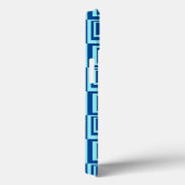 Coques Case-Mate iPhone Carrés modernes, indigo clair et foncé avec du bla (Verso / Droite)