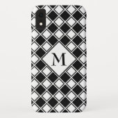 Coques Case-Mate iPhone Carrés noir et blanc monogrammes (Dos)
