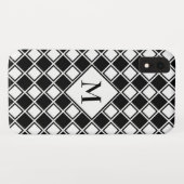 Coques Case-Mate iPhone Carrés noir et blanc monogrammes (Dos (Horizontal))