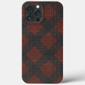 Coques Case-Mate iPhone Carrés ou échecs rougeois brun et noir inclinés (Verso)