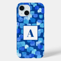 Carrés peints en bleu Abstrait