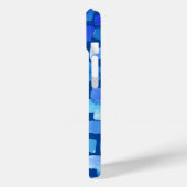 Coques Case-Mate iPhone Carrés peints en bleu Abstrait (Verso / Gauche)