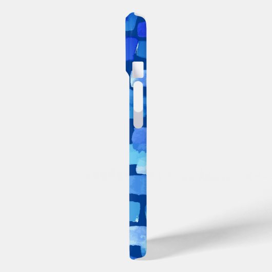 Coques Case-Mate iPhone Carrés peints en bleu Abstrait (Verso / Gauche)