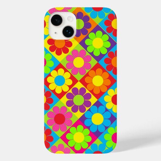 Coques Case-Mate iPhone Carrés Pop Flower Power (Verso)