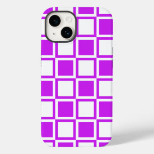 Coque Pour iPhone 14 Carrés Purple Bold Mod