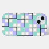 Coques Case-Mate iPhone Carrés violet clair  (Verso (horizontal))