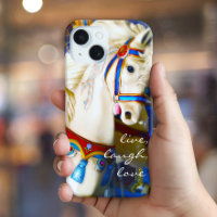 Carrousel Coloré Horse Photo Live Laugh Love Bold