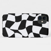 Coques Case-Mate iPhone Carte à damiers noire et blanche (Dos (Horizontal))