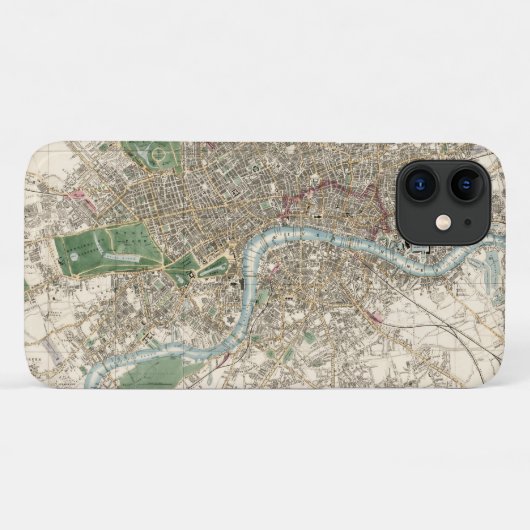 Coques Case-Mate iPhone Carte ancienne de Londres Angleterre (1853) (Dos (Horizontal))