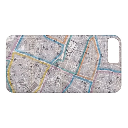 Coques Case-Mate iPhone Carte antique de Paris (Dos (Horizontal))