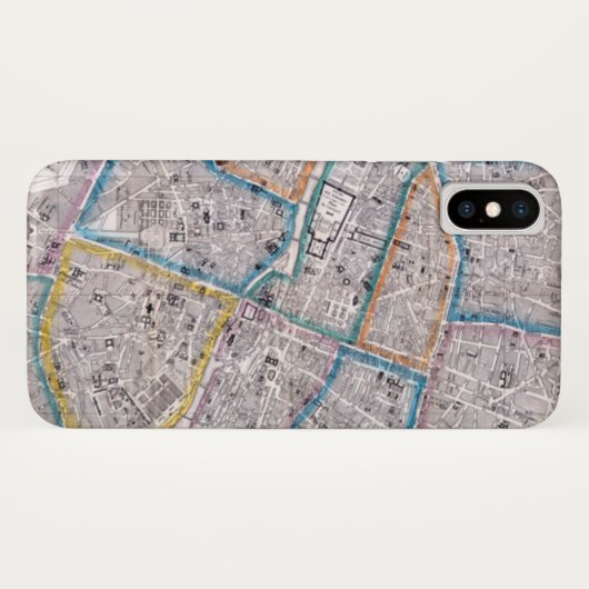 Coques Case-Mate iPhone Carte antique de Paris (Dos (Horizontal))