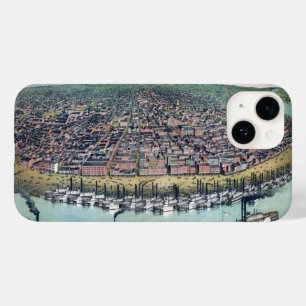 Coque Pour iPhone 14 Carte antique Saint Louis Missouri Mississippi