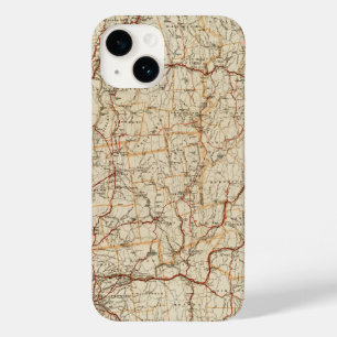 Coque Pour iPhone 14 Carte automobile Massachusetts Géographie vintage