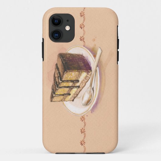 Coques Case-Mate iPhone Carte avec le gâteau peint d'aquarelle (Dos)