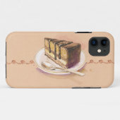 Coques Case-Mate iPhone Carte avec le gâteau peint d'aquarelle (Dos (Horizontal))