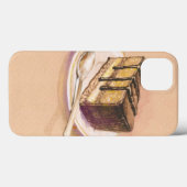 Coques Case-Mate iPhone Carte avec le gâteau peint d'aquarelle (Verso (horizontal))