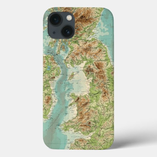 Coques Case-Mate iPhone Carte bathyorographique britannique (Verso)