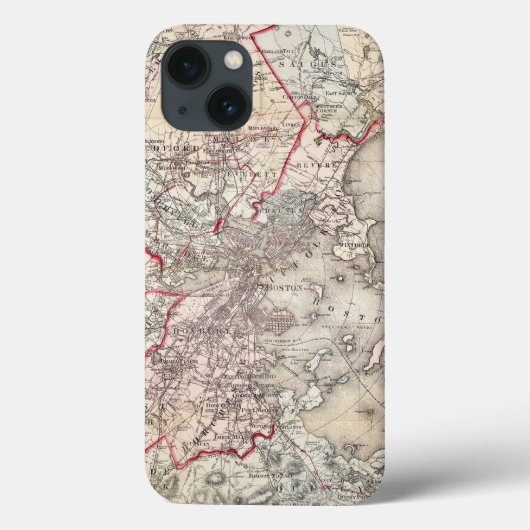 Coques Case-Mate iPhone Carte : Boston, 1883 (Verso)