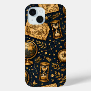 Coque Pour iPhone 15 Carte céleste vintage et motif d'astronomie