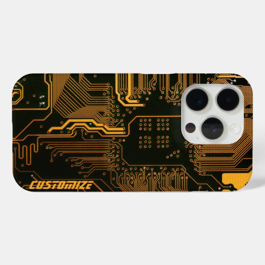 Coques Case-Mate iPhone Carte circuit orange PCB personnalisée geek Out (Verso (horizontal))