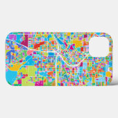 Coques Case-Mate iPhone Carte colorée d'Atlanta (Verso (horizontal))