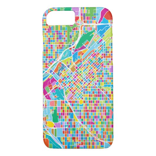 Coques Case-Mate iPhone Carte colorée de Denver (Dos)