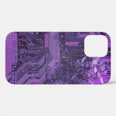 Coques Case-Mate iPhone Carte Cyber Circuit Purple Tech Art Electronique (Verso (horizontal))