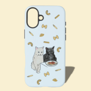 Coques iPhone 16 Plus Carte d'anniversaire Chat et Pâtes