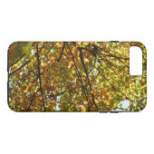Coques Case-Mate iPhone Carte d'automne verte et dorée d'un érable en chan (Dos (Horizontal))