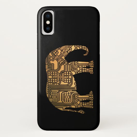 Coques Case-Mate iPhone Carte de circuit éléphant en cuivre (Dos)