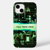 Coques Case-Mate iPhone Carte de circuit personnalisée verte (Verso)