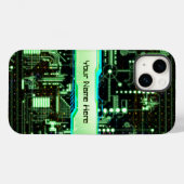 Coques Case-Mate iPhone Carte de circuit personnalisée verte (Verso (horizontal))