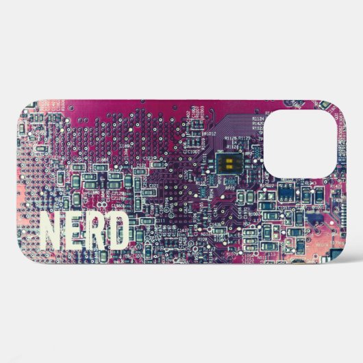 Coques Case-Mate iPhone Carte de circuit rouge conception rétro nerd (Verso (horizontal))