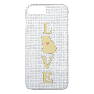 Coques Pour iPhone Carte de Géorgie déplaçable en forme de cœur pour