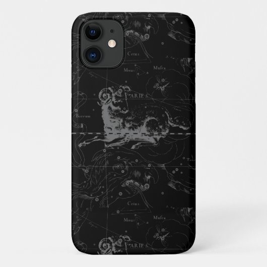 Coques Case-Mate iPhone Carte de la constellation d'Aries par Hevelius (Dos)