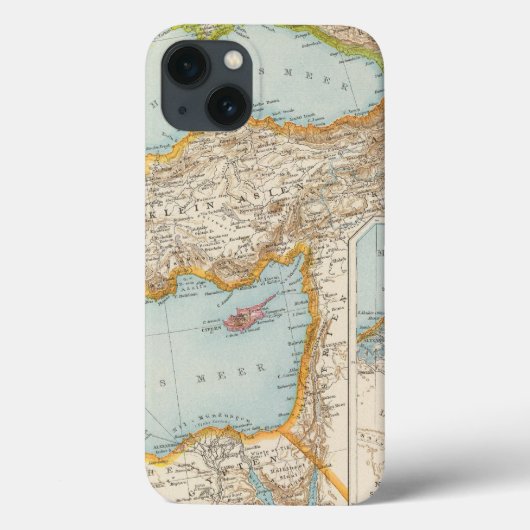 Coques Case-Mate iPhone Carte de la Méditerranée orientale (Verso)