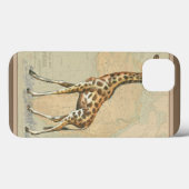 Coques Case-Mate iPhone Carte de l'Afrique et une girafe (Verso (horizontal))
