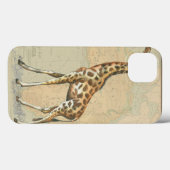 Coques Case-Mate iPhone Carte de l'Afrique et une girafe (Verso (horizontal))
