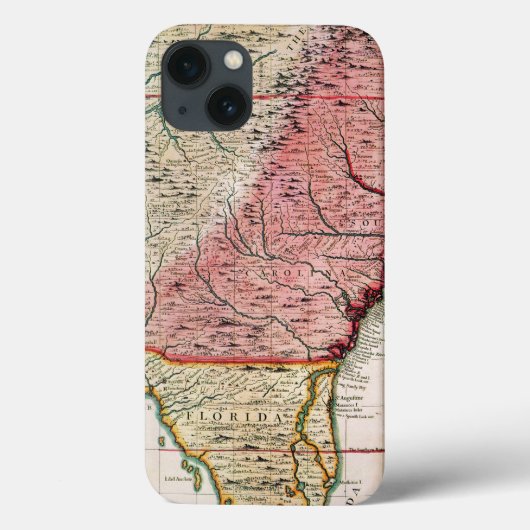 COQUES Case-Mate iPhone CARTE DE L'AMÉRIQUE COLONIALE, 1733 (Verso)