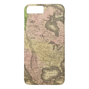 Coque iPhone 8 Plus/7 Plus Carte de l'Amérique du Nord Olney