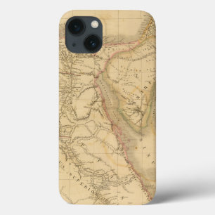 iPhone 13 Case Carte de l'Egypte, de la Palestine et de l'Arabie