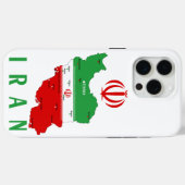 Coques Case-Mate iPhone Carte de l'Iran avec drapeau et emblème (Verso (horizontal))