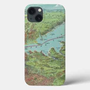 iPhone 13 Coque Carte de vue d'oeil d'oiseaux de New York et de
