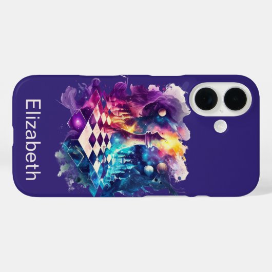 Coques Case-Mate iPhone Carte d'échecs aquarelle (Verso (horizontal))