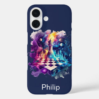 Coques iPhone 16 Carte d'échecs aquarelle