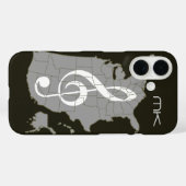 Coques Case-Mate iPhone Carte des États-Unis avec clé à trois (Verso (horizontal))