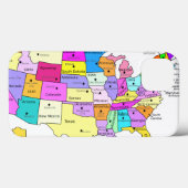 Coques Case-Mate iPhone Carte des États-Unis couverte (Verso (horizontal))