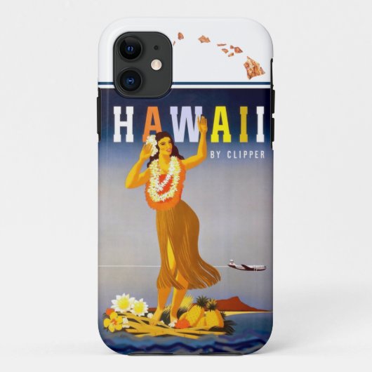 Coques Case-Mate iPhone Carte des îles Hawaii vintage Hula Art Hawaii (Dos)