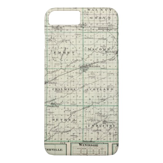 Coques Case-Mate iPhone Carte du compté de McDonough, Rushville (Dos)